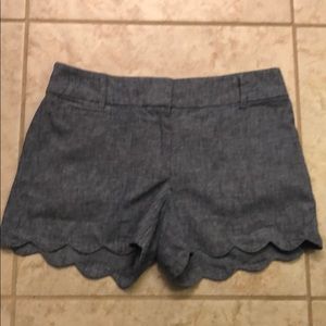 Loft scalloped chambray shorts
